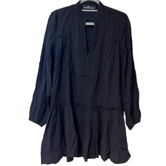 Tuckernuck black Pomander Place Ophelia dress beaded tassel boho fall casual - Picture 3 of 10